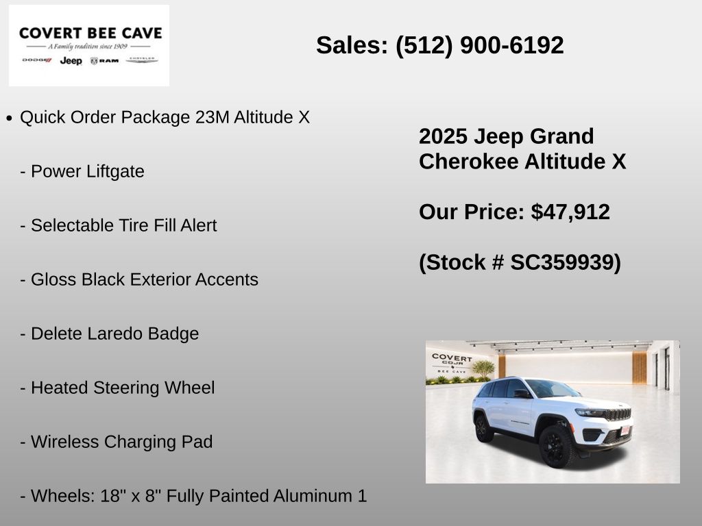 New Car 2025 Jeep Grand Cherokee  For Sale Under $50,000 In Austin, Texas