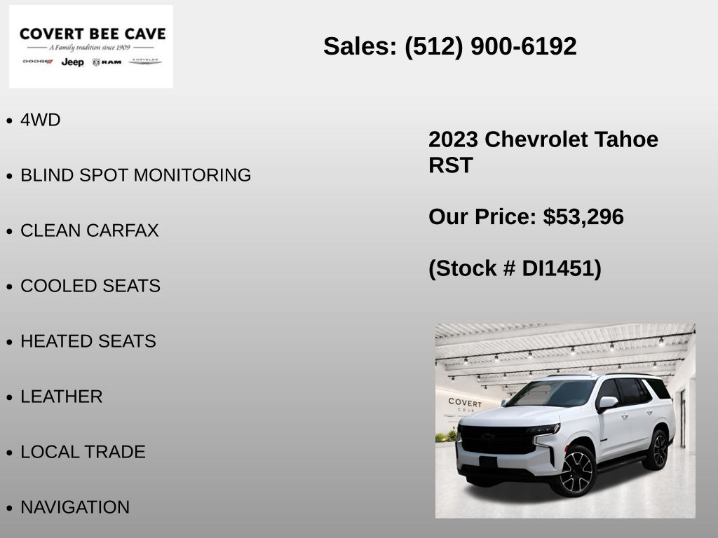 Used Car 2023 Chevrolet Tahoe  Rst For Sale Under $60,000 In Austin, Texas