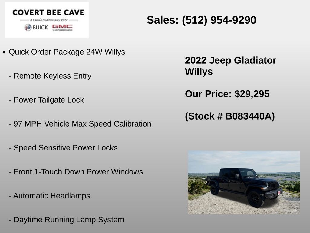 Used Car 2022 Jeep Gladiator  For Sale Under $30,000 In Austin, Texas