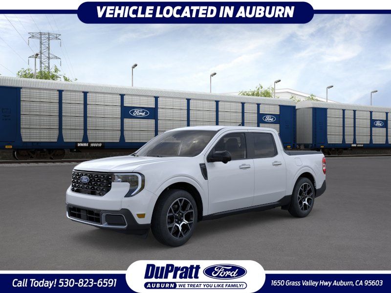 White 2026 Ford Maverick Lariat SuperCrew AWD Pickup Truck All-Wheel Drive Continuously Variable Transmission