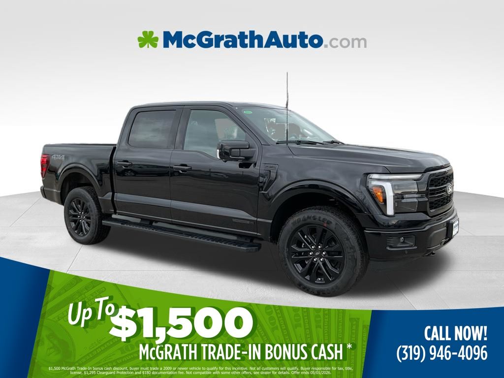 Agate Black Metallic 2026 Ford F-150 Lariat SuperCrew 4WD Pickup Truck Four-Wheel Drive Automatic