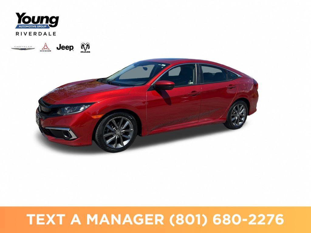 Red 2019 Honda Civic Sedan Front-Wheel Drive Continuously Variable Transmission