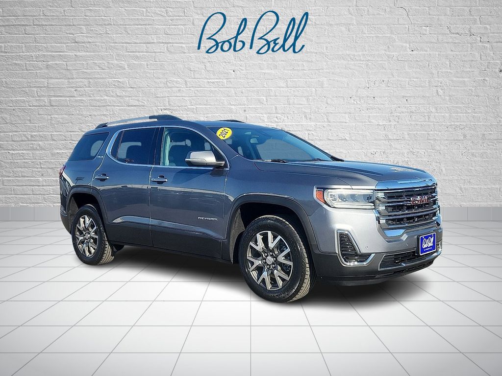 Gray (Satin Steel Metallic) 2021 GMC Acadia SLE AWD SUV / Crossover Four-Wheel Drive 9-Speed Automatic