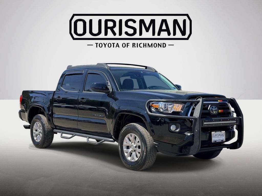 Midnight Black Metallic 2018 Toyota Tacoma SR5 V6 Double Cab 4WD Pickup Truck Four-Wheel Drive 6-Speed Automatic