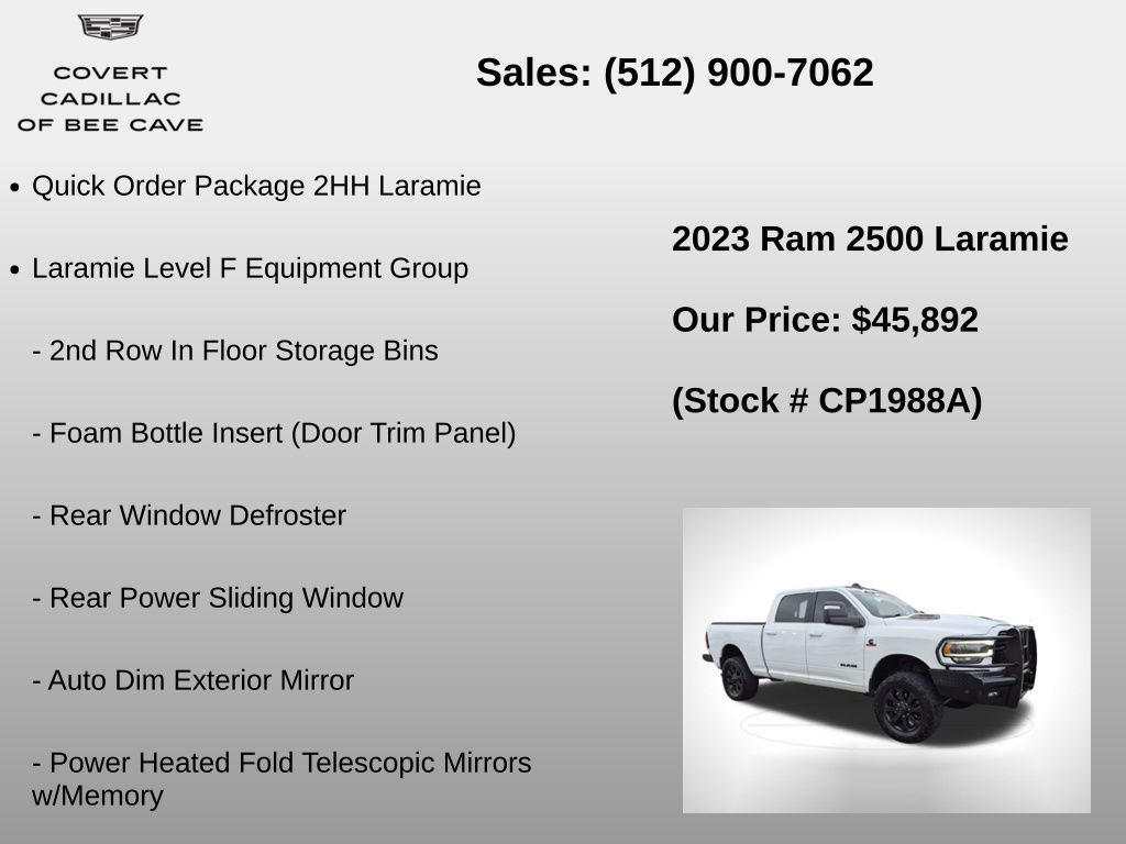 Used Car 2023 Ram 2500  Laramie For Sale Under $50,000 In Austin, Texas