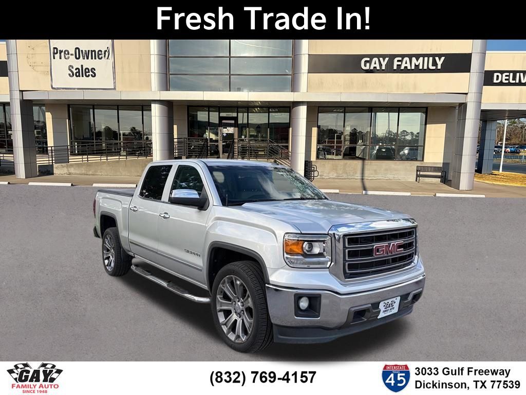 Quicksilver Metallic 2015 GMC Sierra 1500 SLT Crew Cab Pickup Truck 4X2 8-Speed Automatic Overdrive