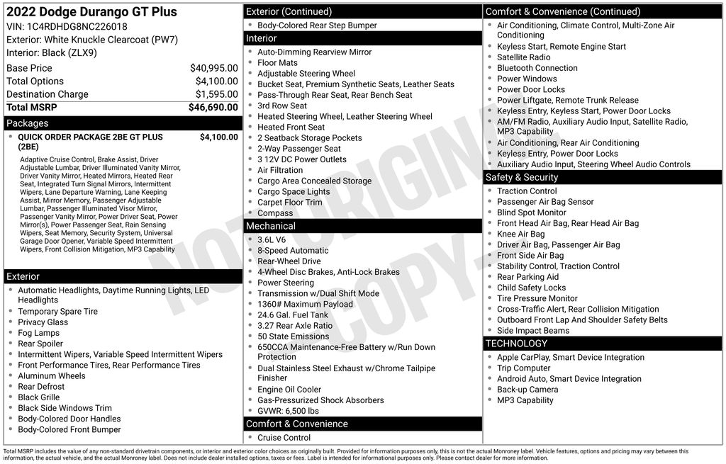 Used Car 2022 Dodge Durango  Gt Plus For Sale Under $25,000 In Austin, Texas