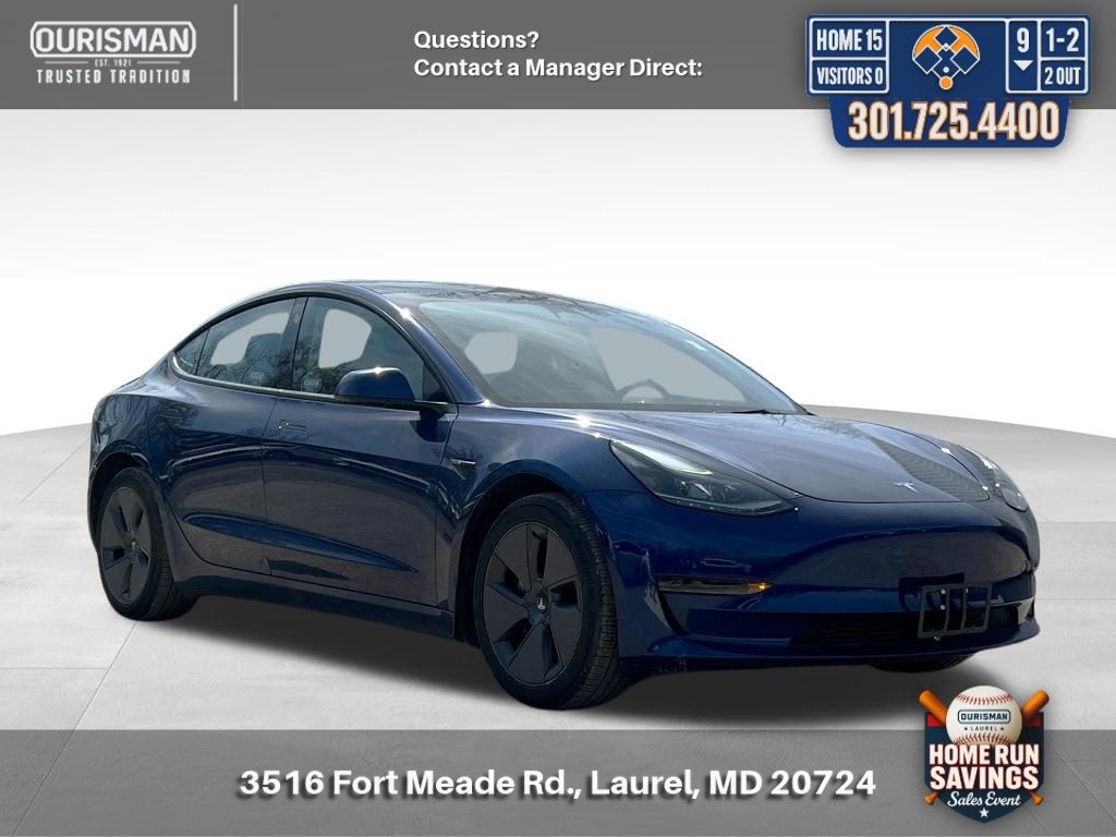 Deep Blue Metallic 2023 Tesla Model 3 RWD Sedan Rear-Wheel Drive 1-Speed Automatic