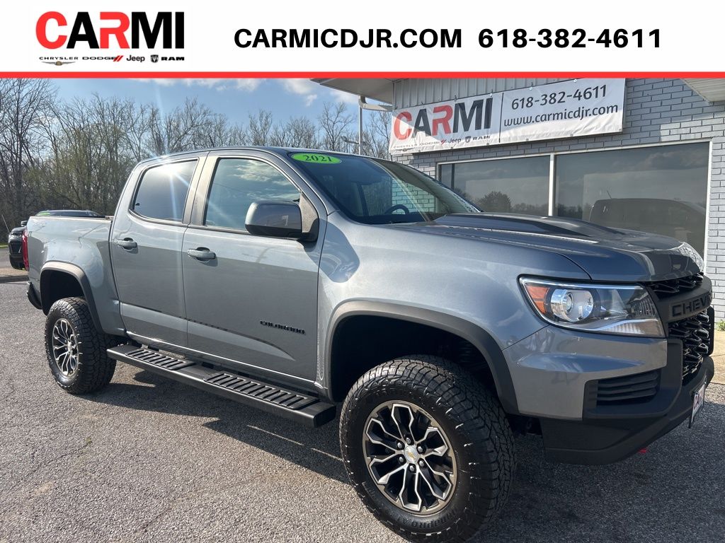 Gray (Satin Steel Metallic) 2021 Chevrolet Colorado Pickup Truck Four-Wheel Drive 8-Speed Automatic