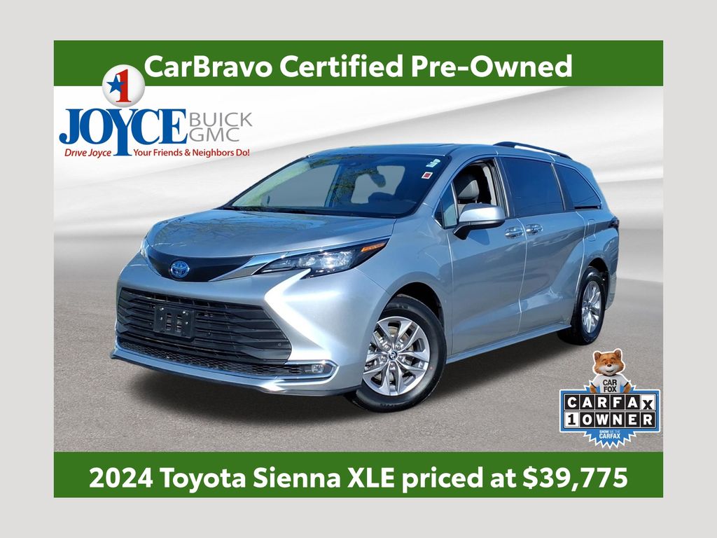 Celestial Silver Metallic 2024 Toyota Sienna XLE 7-Passenger FWD Minivan Front-Wheel Drive Continuously Variable Transmission