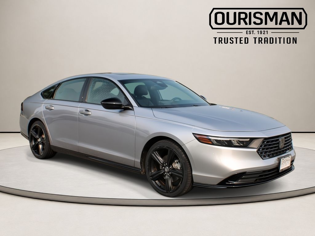 Silver 2023 Honda Accord Hybrid Sedan Front-Wheel Drive Continuously Variable Transmission