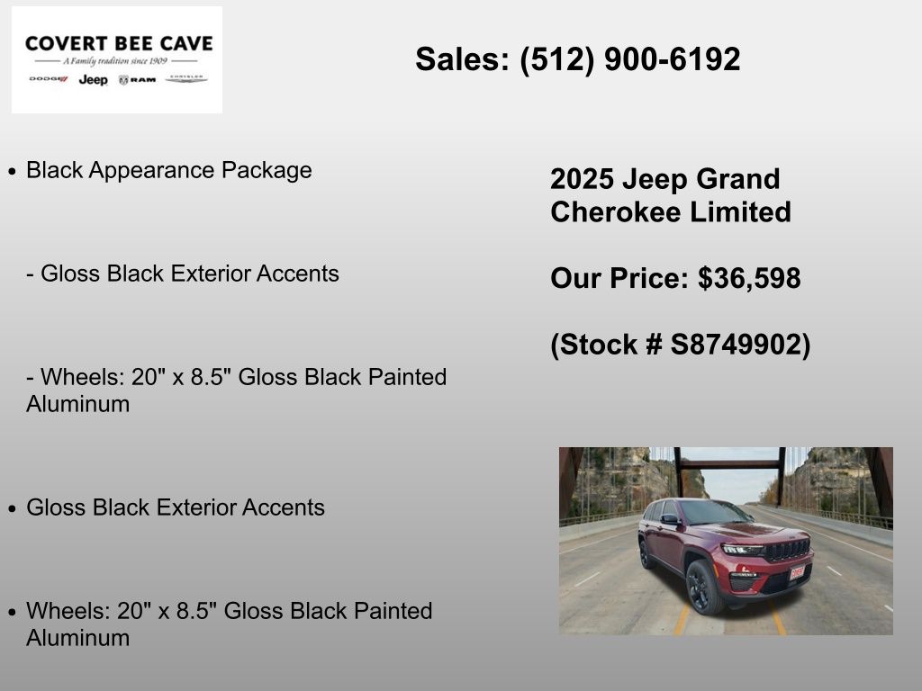 New Car 2025 Jeep Grand Cherokee  Limited For Sale Under $40,000 In Austin, Texas
