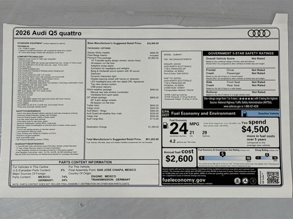 New 2026 White Audi Premium Plus image 9