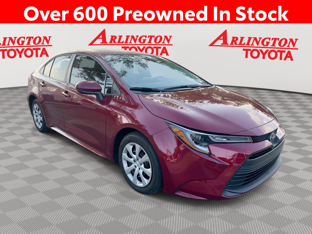 Red (Ruby Flare Pearl) 2025 Toyota Corolla LE FWD Sedan Front-Wheel Drive Continuously Variable Transmission