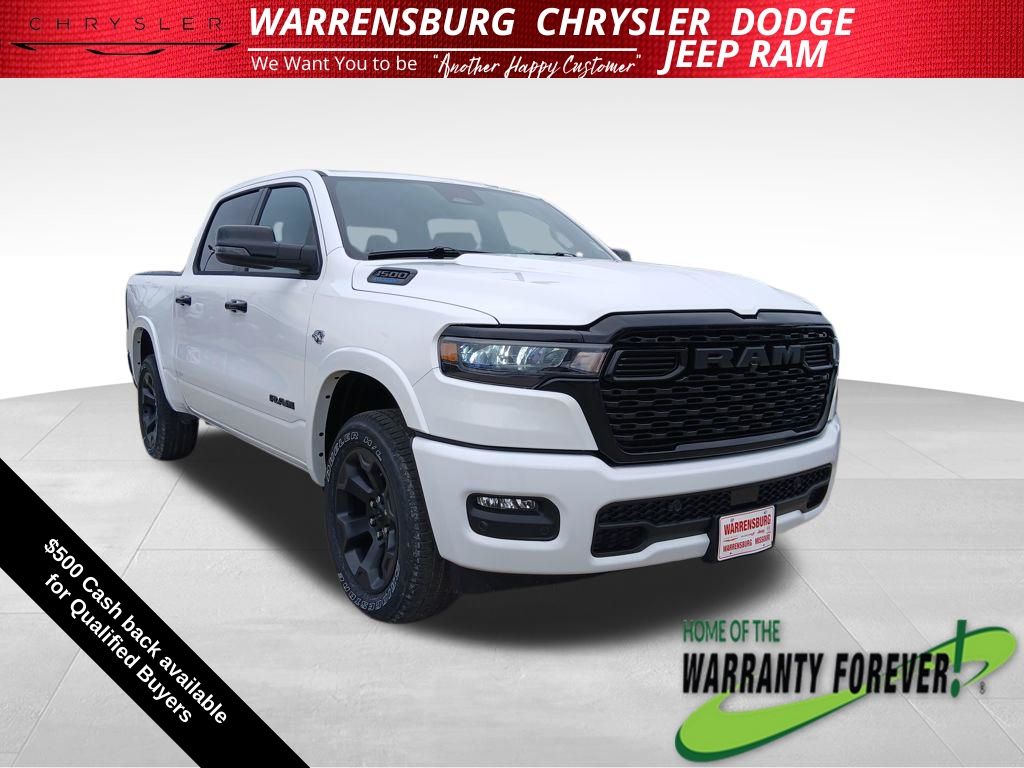 Bright White Clearcoat 2026 RAM 1500 Big Horn Crew Cab 4WD Pickup Truck Four-Wheel Drive 8-Speed Automatic