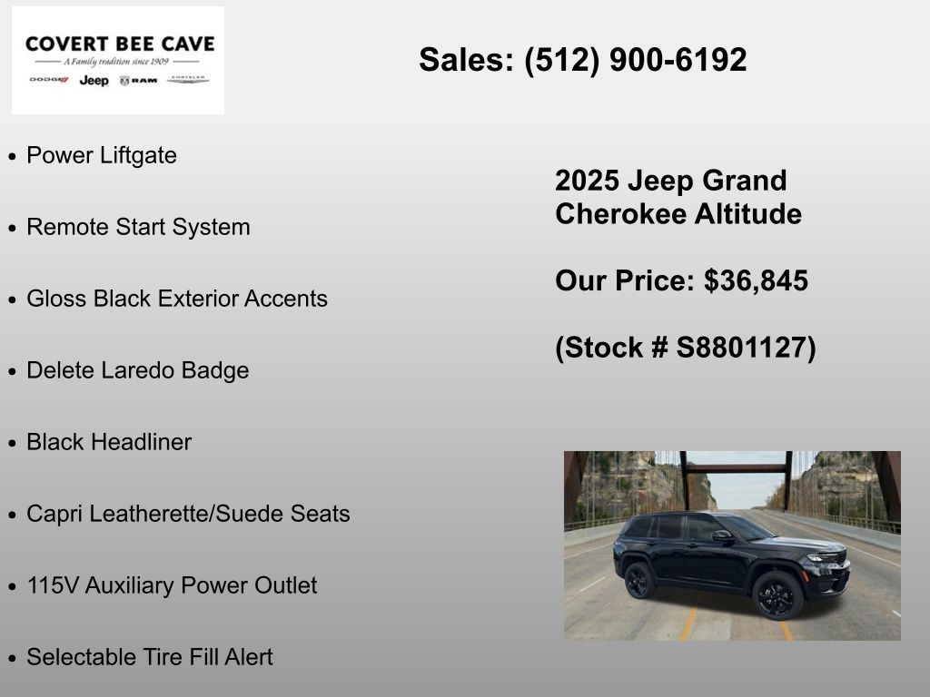 New Car 2025 Jeep Grand Cherokee  For Sale Under $40,000 In Austin, Texas