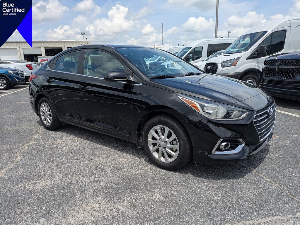Absolute Black 2021 Hyundai Accent Sedan Front-Wheel Drive Continuously Variable Transmission