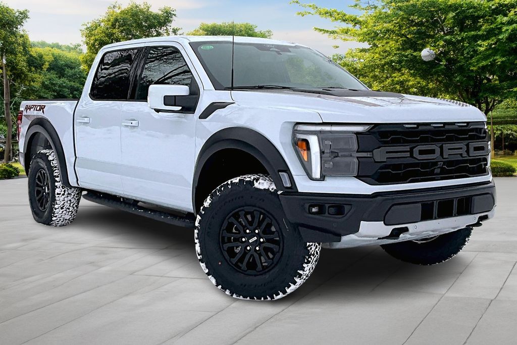 White Metallic 2025 Ford F-150 Raptor SuperCrew 4WD Pickup Truck Four-Wheel Drive Automatic