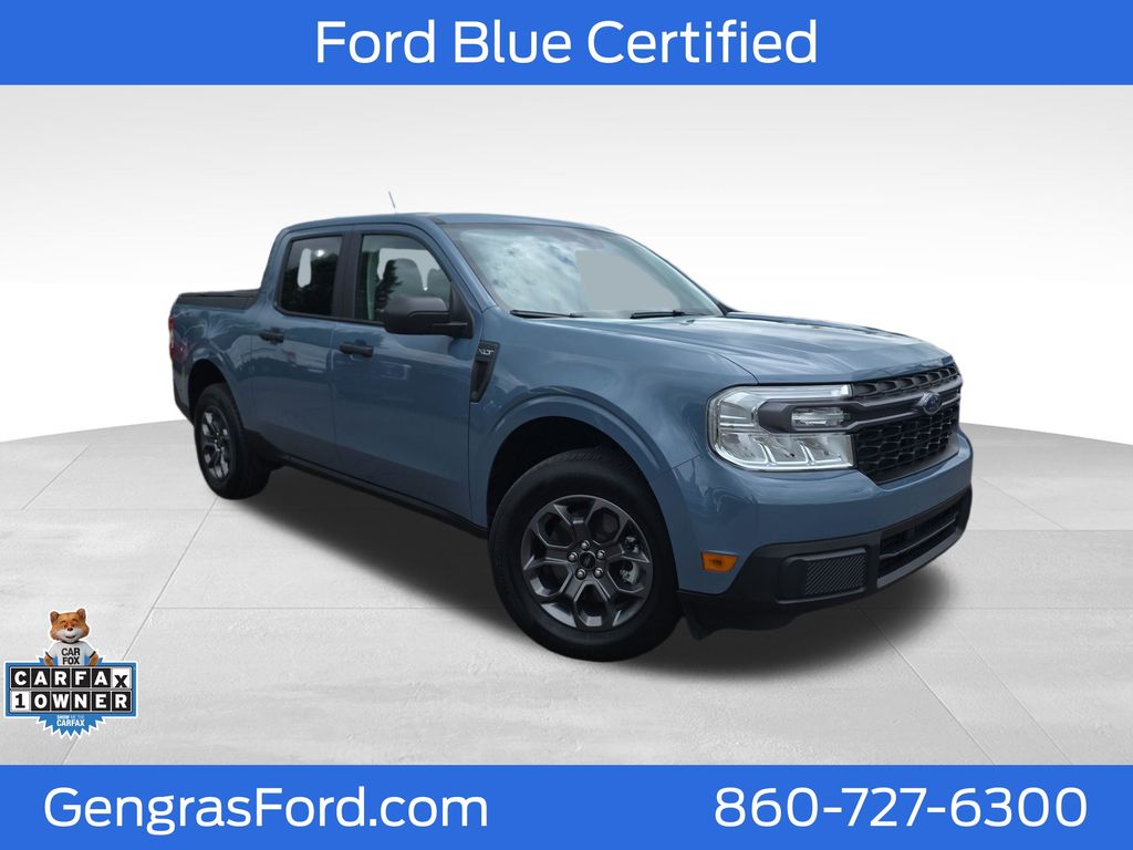 Blue (Azure Gray Metallic) 2024 Ford Maverick XLT SuperCrew AWD Pickup Truck All-Wheel Drive 8-Speed Automatic