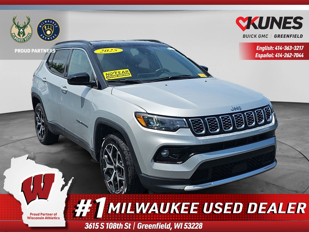 Silver 2025 Jeep Compass SUV / Crossover Four-Wheel Drive 8-Speed Automatic