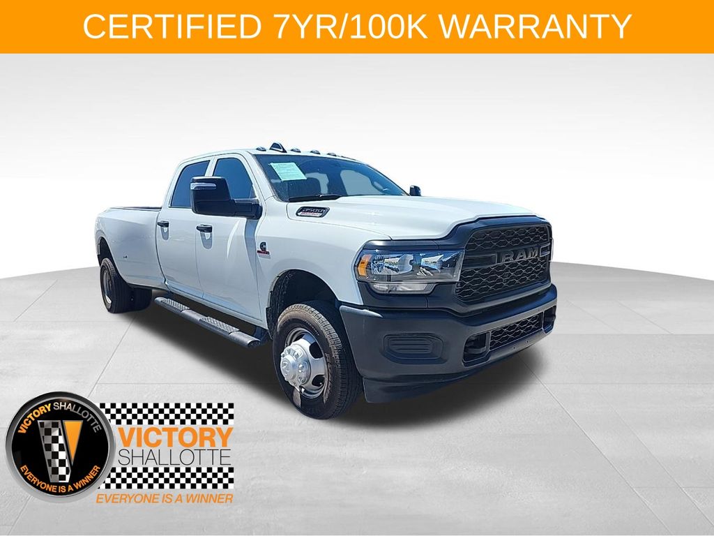 Bright White Clearcoat 2024 RAM 3500 Tradesman Crew Cab LB DRW 4WD Pickup Truck Four-Wheel Drive 6-Speed Automatic