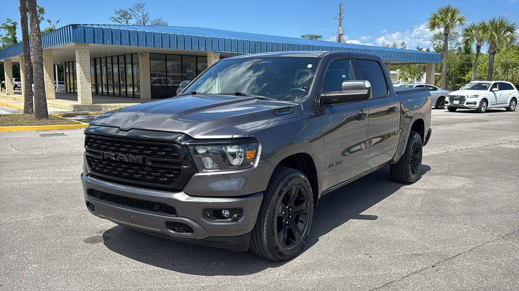 Gray (Granite Crystal Metallic Clearcoat) 2023 RAM 1500 Big Horn Crew Cab 4WD Pickup Truck Four-Wheel Drive 8-Speed Automatic