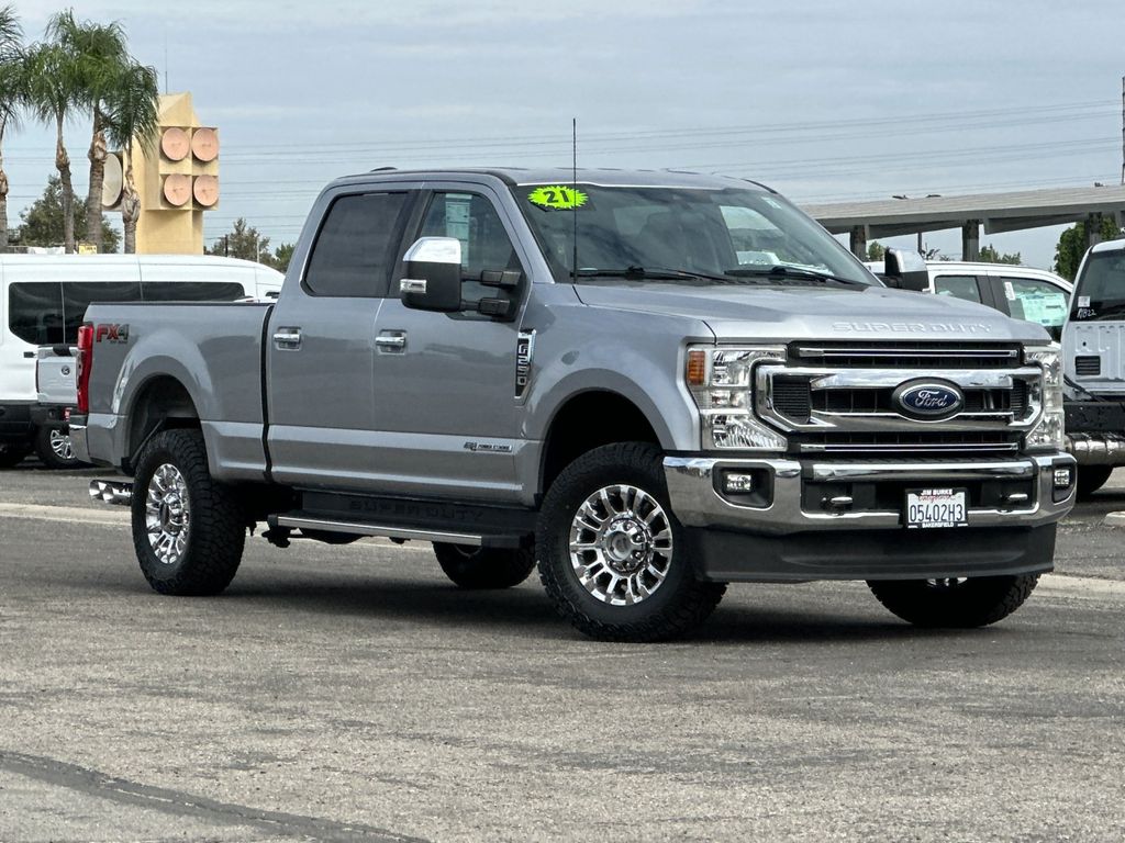 Iconic Silver Metallic 2021 Ford F-250 Super Duty Pickup Truck Four-Wheel Drive Automatic