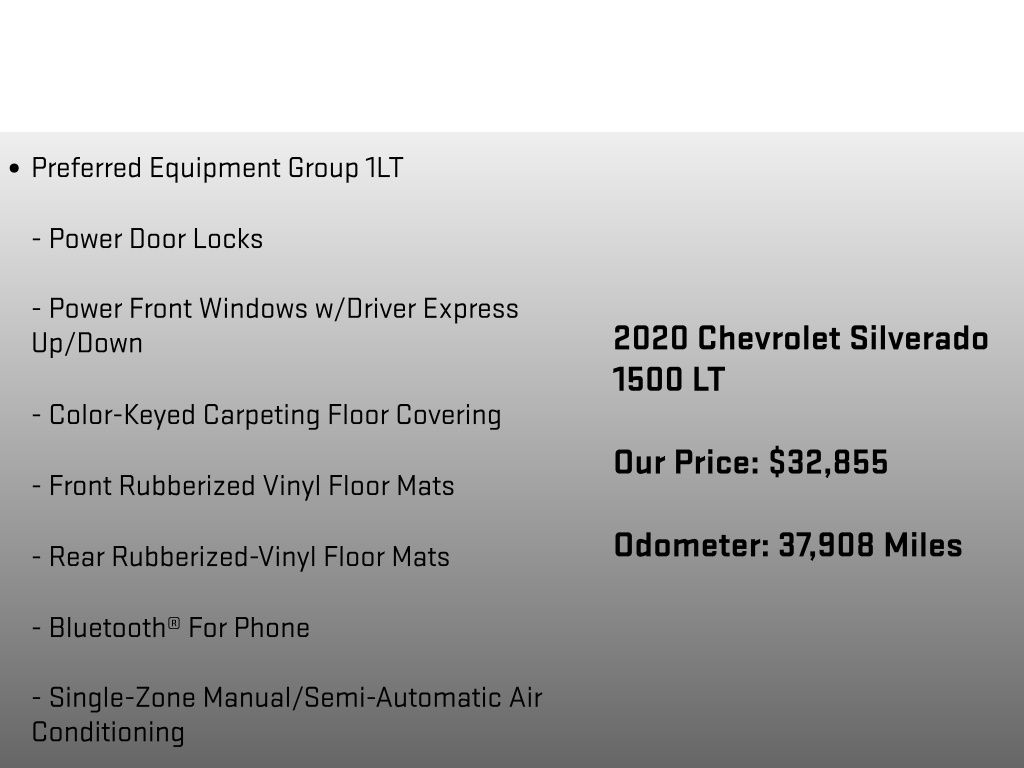 2020 Chevrolet Silverado 1500 LT White at Bob Ruth Ford