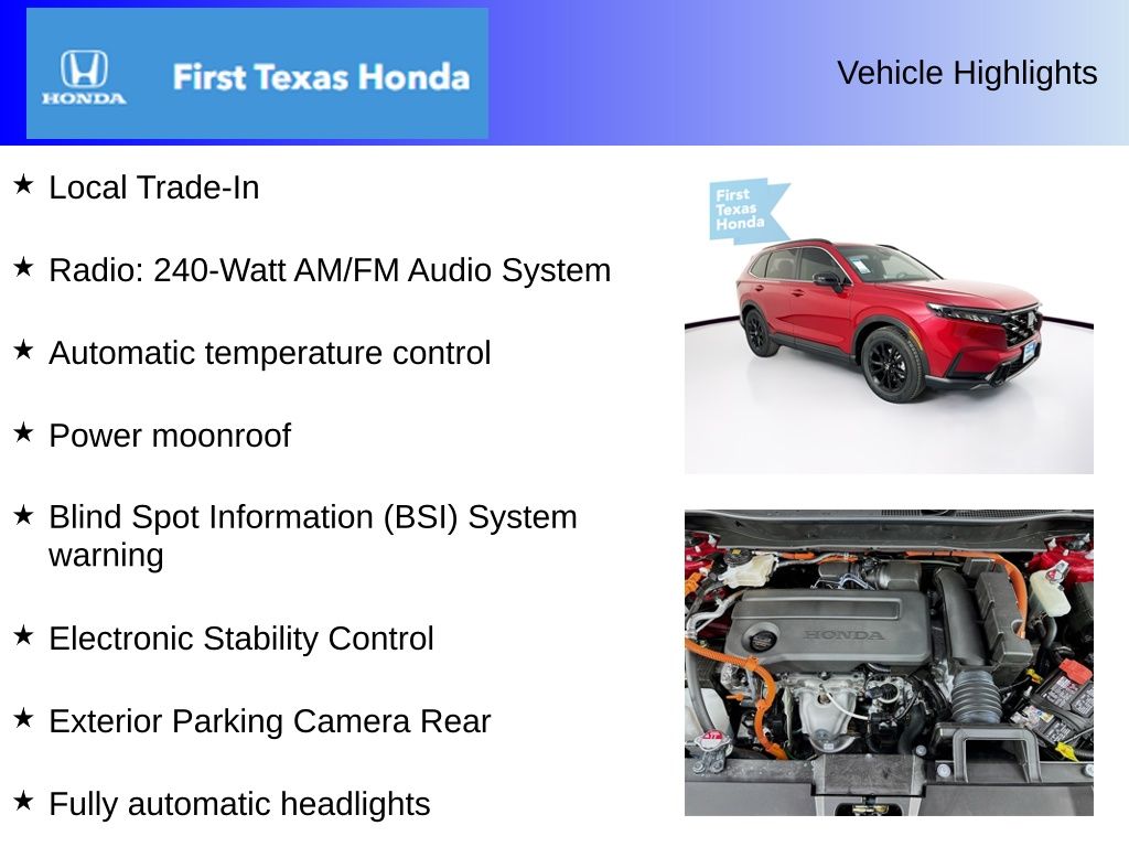 Used Car 2025 Honda Cr-v Hybrid  Wagon 4 Dr. Sport Front Wheel Drive For Sale Under $35,000 In Austin, Texas