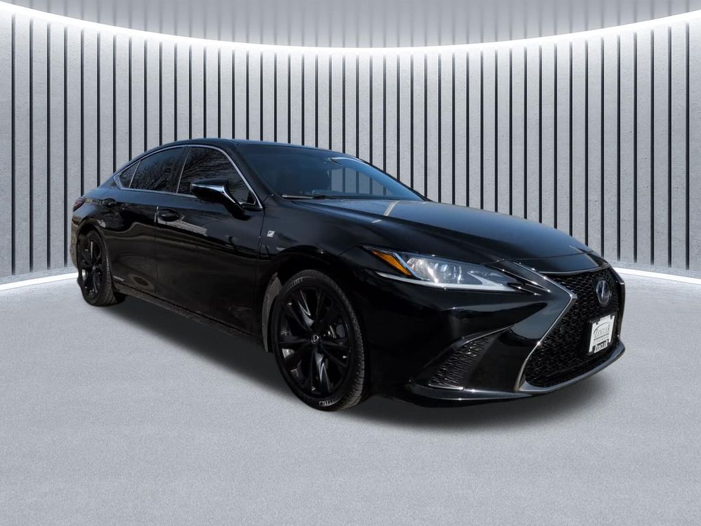 Black (Obsidian) 2022 Lexus ES Hybrid 300h F SPORT FWD Sedan Front-Wheel Drive Continuously Variable Transmission