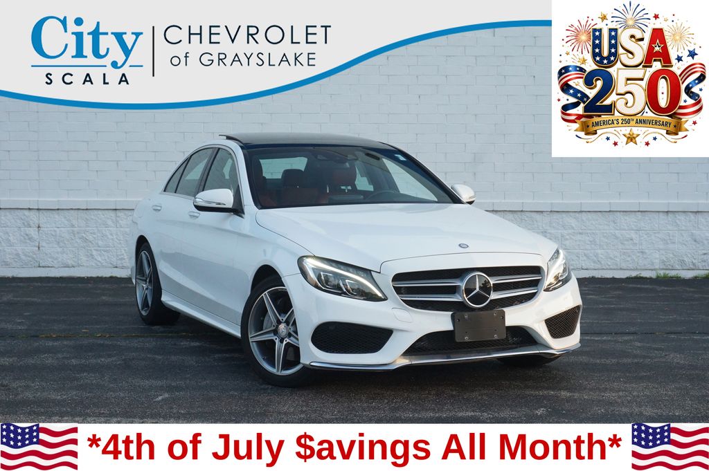 White 2015 Mercedes-Benz C-Class Sedan All-Wheel Drive 7-Speed Automatic