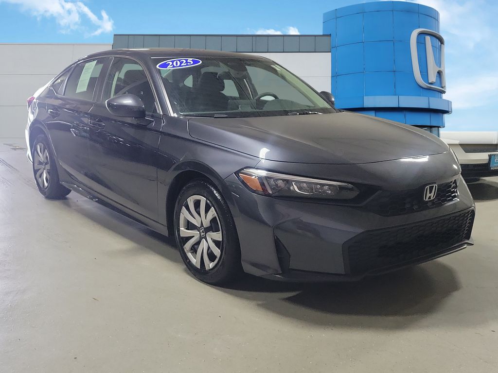 Blue 2025 Honda Civic Sedan Front-Wheel Drive Continuously Variable Transmission