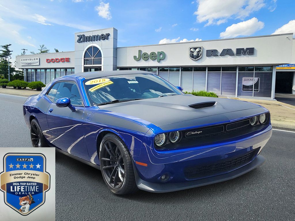 Indigo Blue 2018 Dodge Challenger R/T Scat Pack RWD Coupe Rear-Wheel Drive 8-Speed Automatic