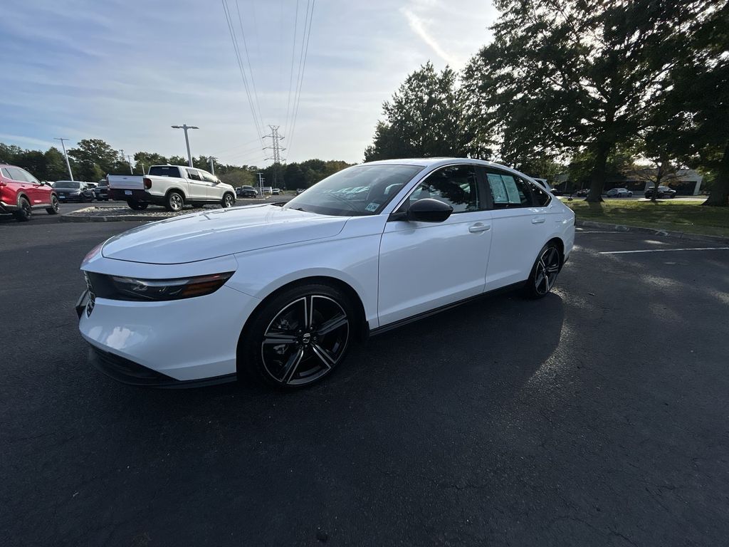 Platinum White Pearl 2024 Honda Accord Hybrid Sedan Front-Wheel Drive Continuously Variable Transmission