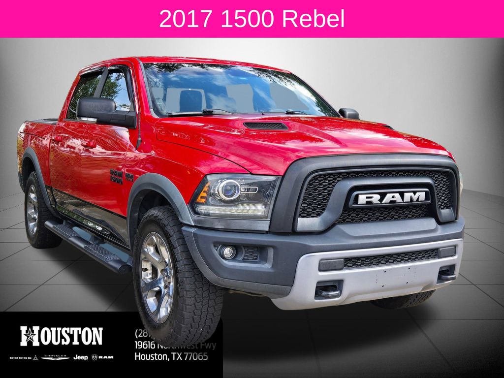 Flame Red Clearcoat 2017 RAM 1500 Pickup Truck Four-Wheel Drive 8-Speed Automatic