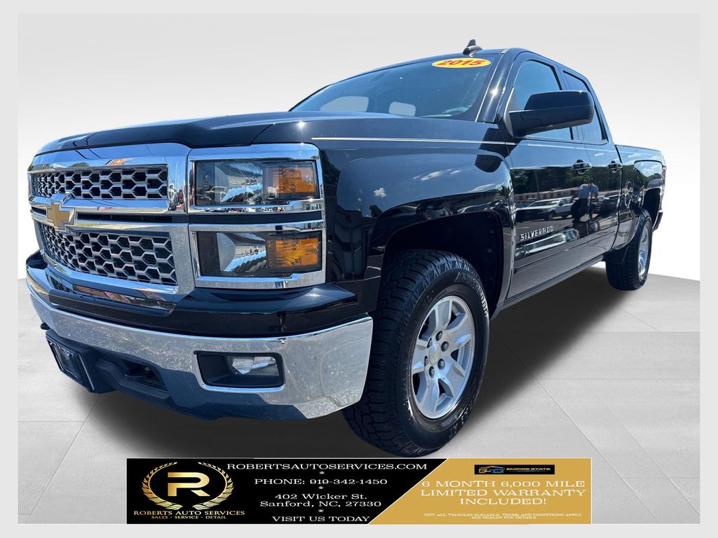 Black 2015 Chevrolet Silverado 1500 LT Double Cab 4WD Pickup Truck Four-Wheel Drive 6-Speed Automatic Overdrive