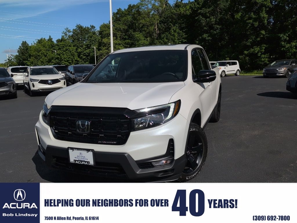 Platinum White Pearl 2025 Honda Ridgeline Black Edition AWD Pickup Truck All-Wheel Drive 9-Speed Automatic