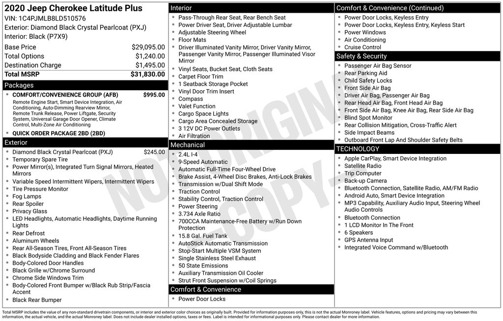 2020 Jeep Cherokee Latitude Plus Black at Auto Express Mitsubishi