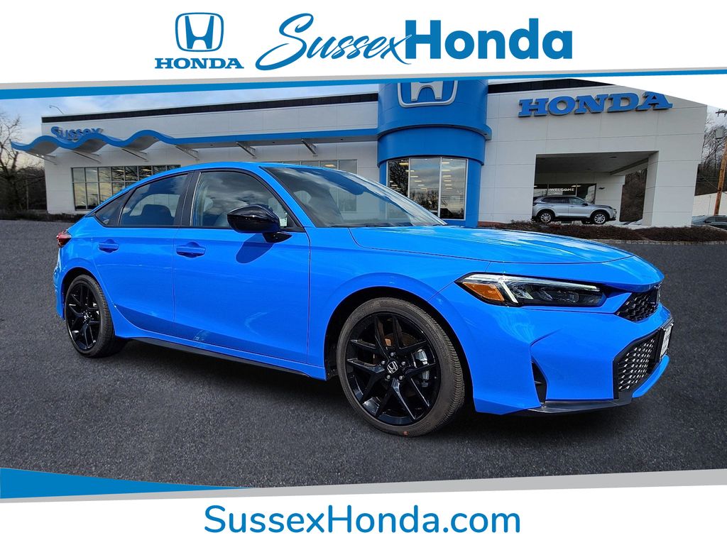Blue 2026 Honda Civic Hybrid Hatchback Front-Wheel Drive Continuously Variable Transmission