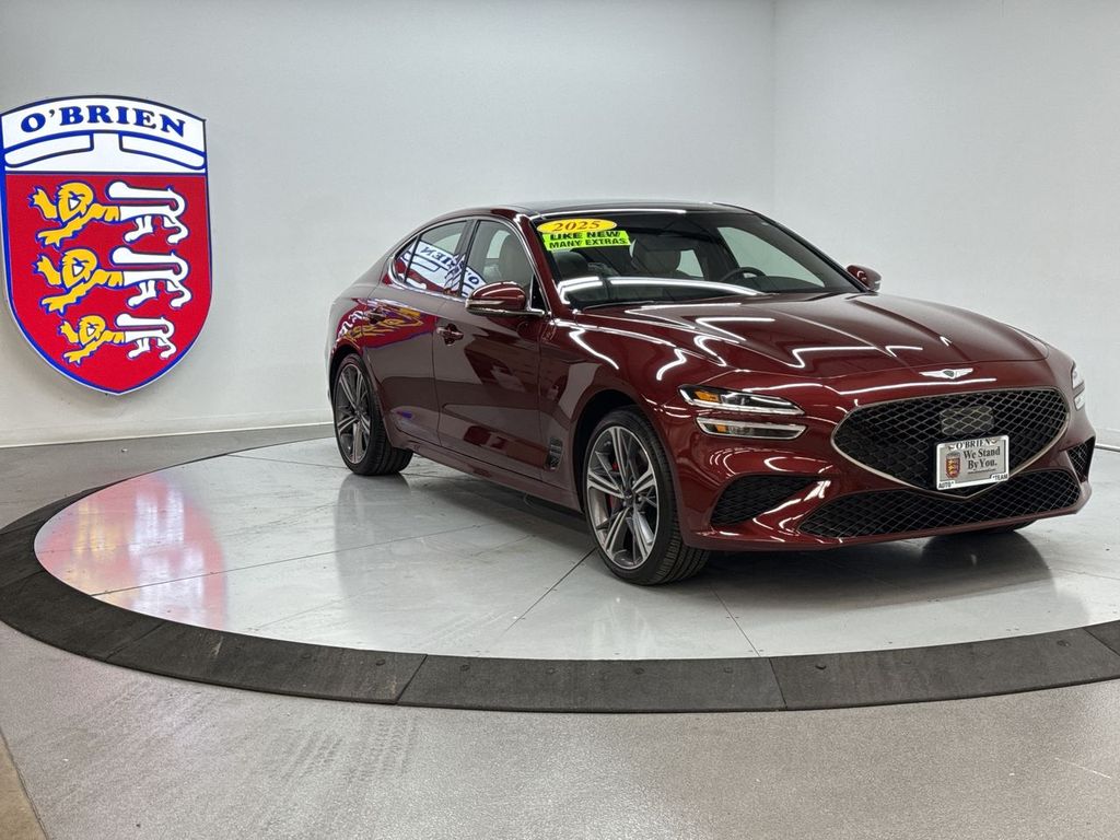 Red 2025 Genesis G70 2.5T Sport Prestige RWD Sedan Rear-Wheel Drive 8-Speed Automatic