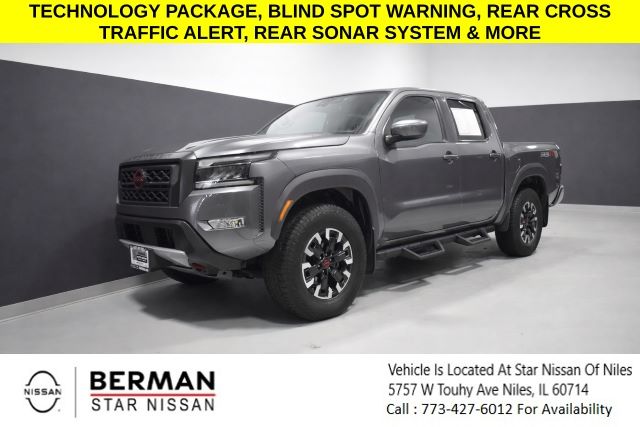 Gray (Gun Metallic) 2023 Nissan Frontier PRO-4X Crew Cab 4WD Pickup Truck Four-Wheel Drive 9-Speed Automatic