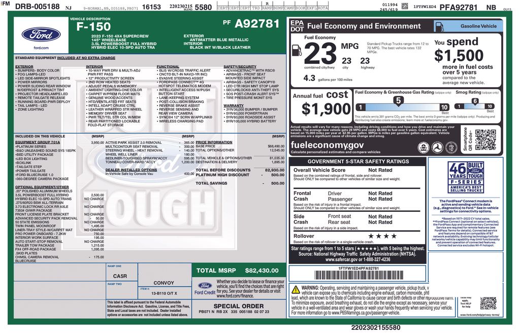 Used 2023 Blue Ford Platinum image 2