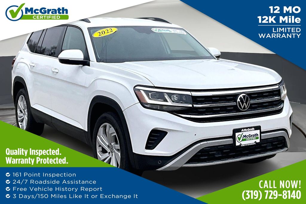 Pure White 2022 Volkswagen Atlas V6 SE 4Motion with Technology SUV / Crossover All-Wheel Drive 8-Speed Automatic