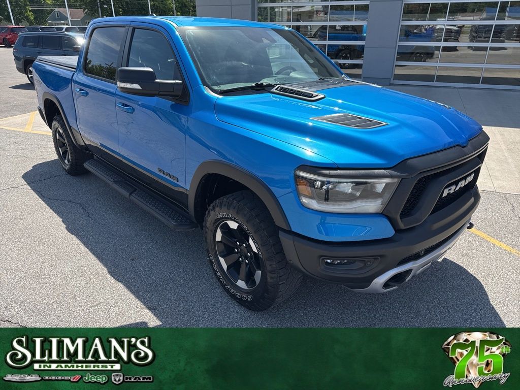 Hydro Blue Pearlcoat 2022 RAM 1500 Rebel Crew Cab 4WD Pickup Truck Four-Wheel Drive 8-Speed Automatic