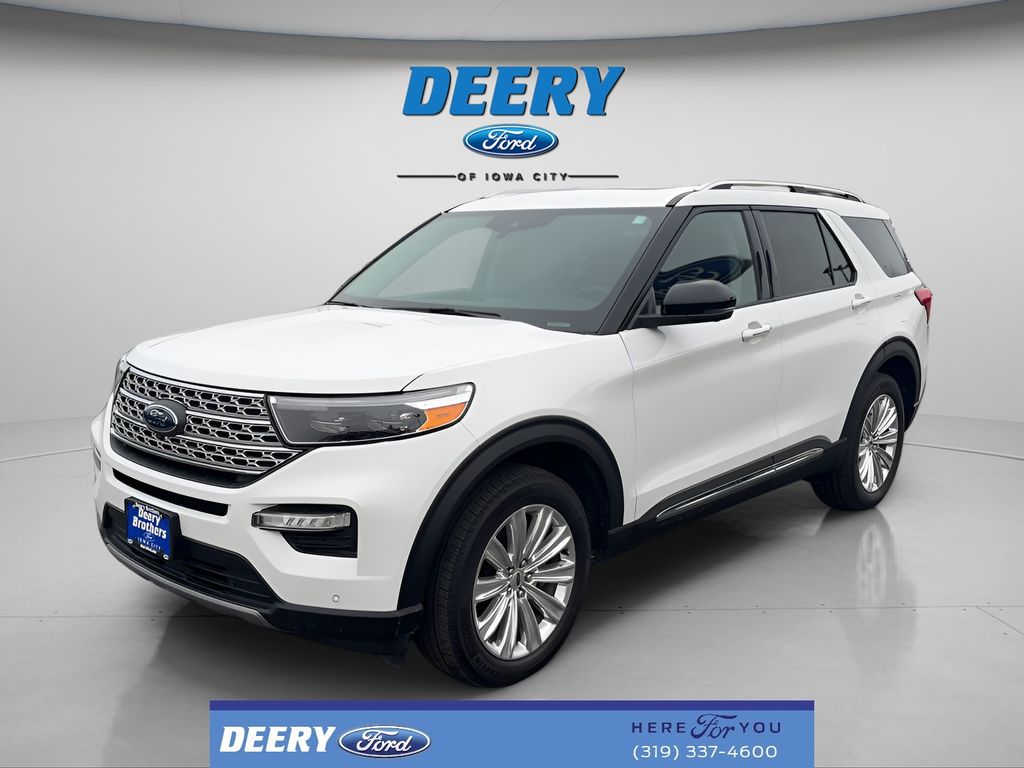 Star White Metallic Tri-Coat 2022 Ford Explorer Limited AWD SUV / Crossover All-Wheel Drive 10-Speed Automatic