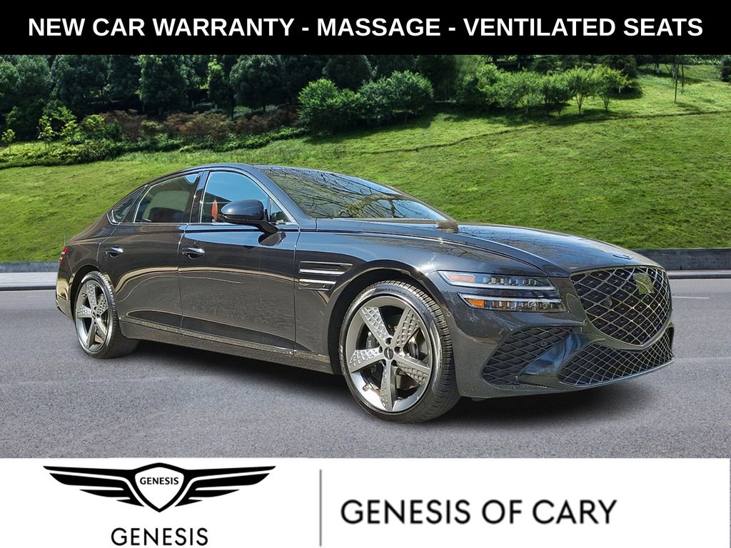 Vik Black 2025 Genesis G80 3.5T Sport Prestige AWD Sedan All-Wheel Drive 8-Speed Automatic