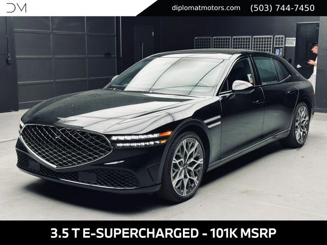 Maui Black 2025 Genesis G90 Sedan All-Wheel Drive 8-Speed Automatic
