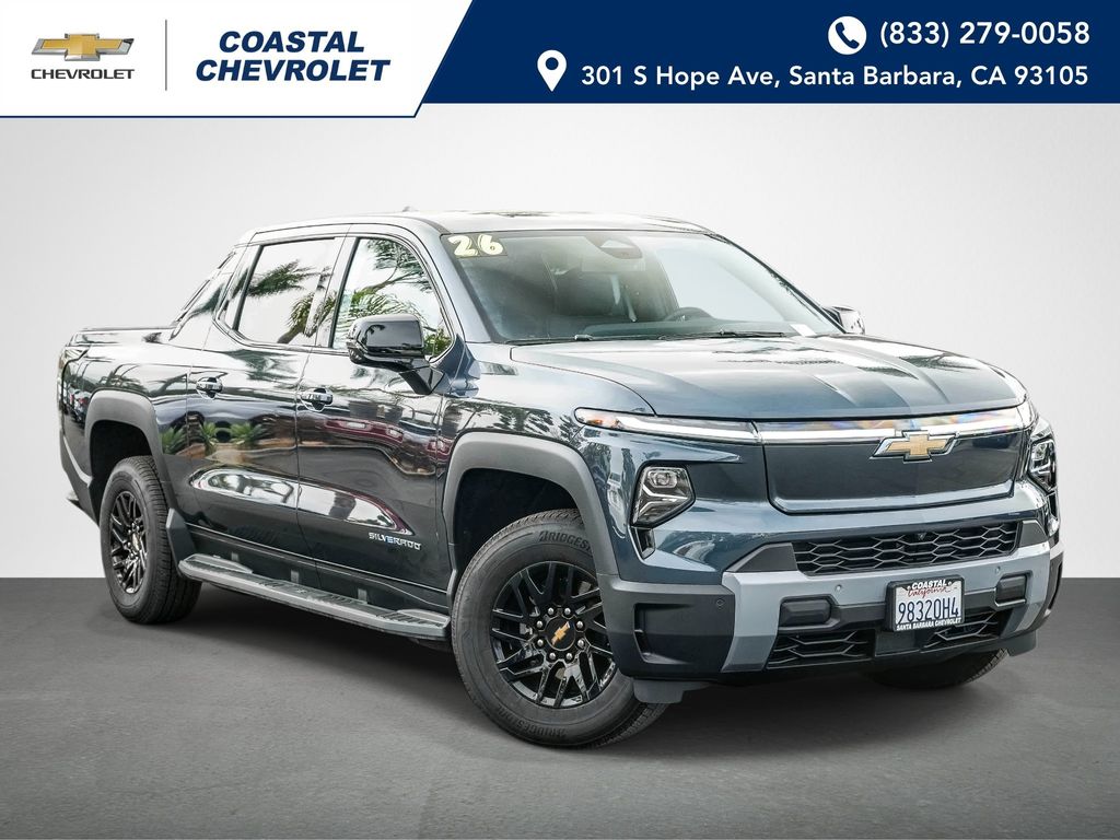 Blue Smoke Metallic 2026 Chevrolet Silverado EV LT Crew Cab (Extended Range) e4WD Pickup Truck All-Wheel Drive 1-Speed Automatic