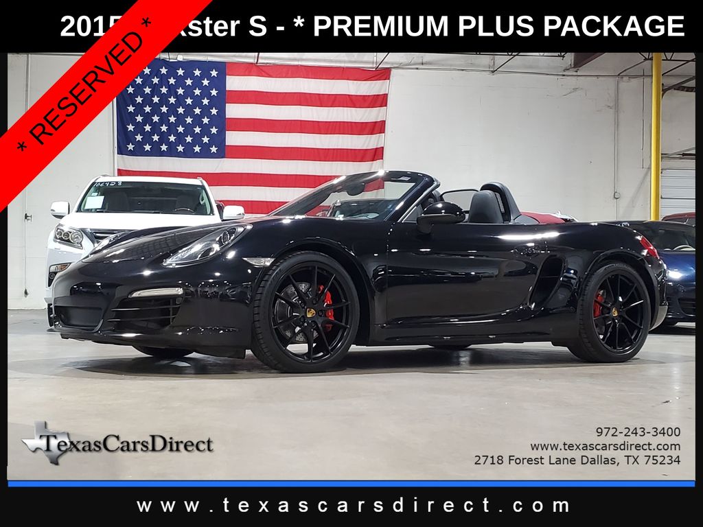 Jet Black Metallic 2015 Porsche Boxster S Convertible Rear-Wheel Drive 7-Speed Automatic