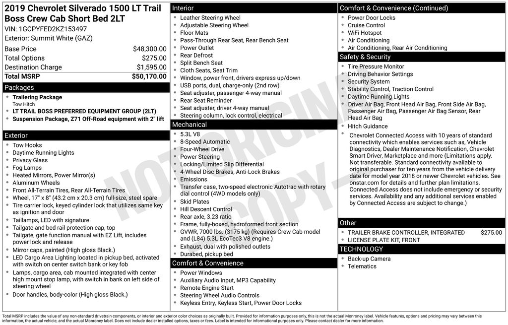 used 2019 Chevrolet Silverado 1500 car, priced at $30,000